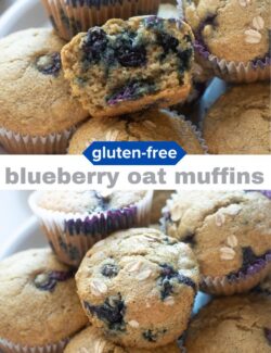 Gluten-free blueberry oat muffins short collage pin