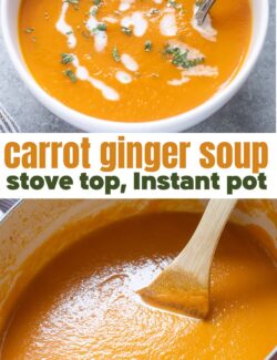Carrot ginger soup long collage pin