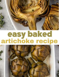 Easy baked artichoke recipe long collage pin
