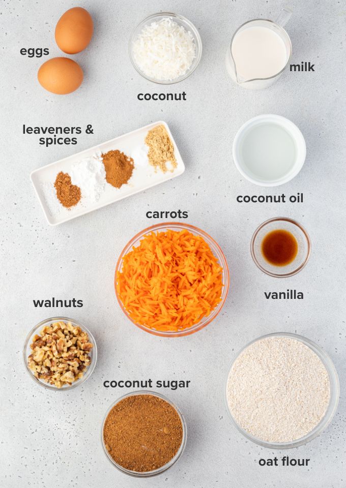 Carrot muffin recipe factors  Flourless Carrot Cake Oatmeal Truffles carrot cake muffins ingredients labelled