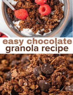Easy chocolate granola recipe long pin