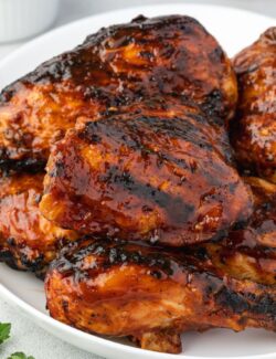 Grilled bbq chicken on a plate