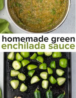 Homemade Green enchilada sauce long collage pin