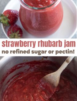 Strawberry Rhubarb Jam no pectin long collage pin