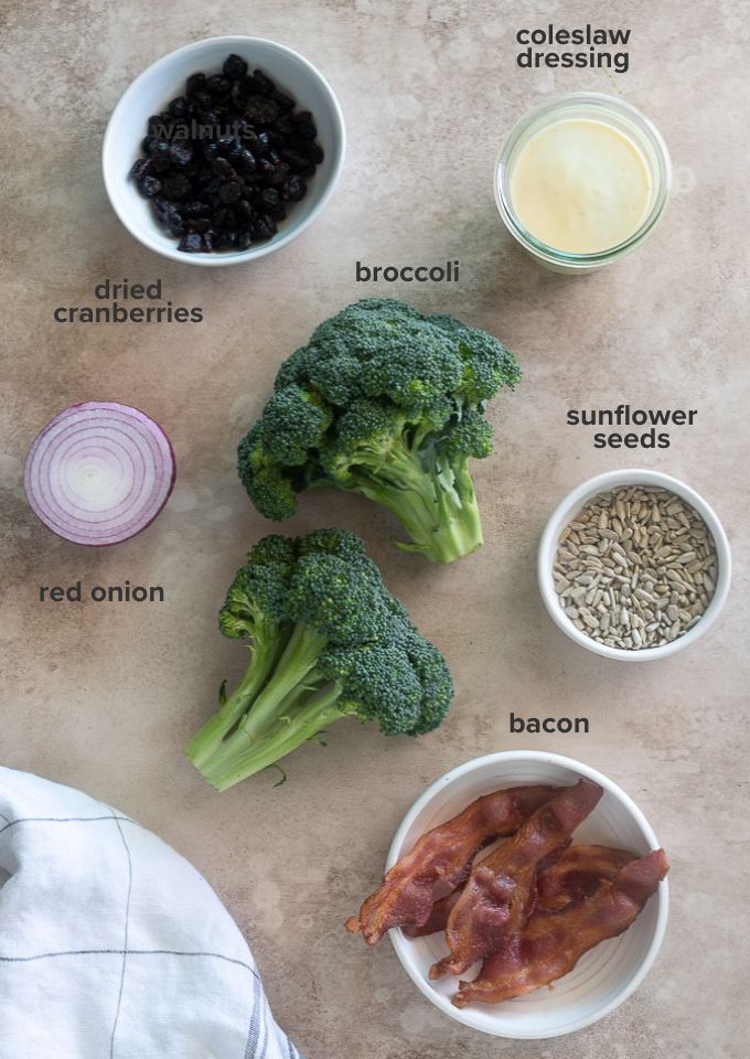 Broccoli salad recipe with bacon ingredients