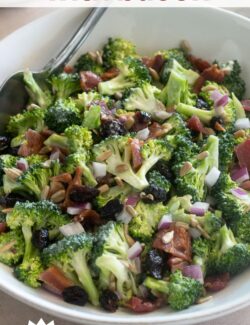 Broccoli salad with bacon long pin