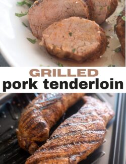 Grilled pork tenderloin long collage pin