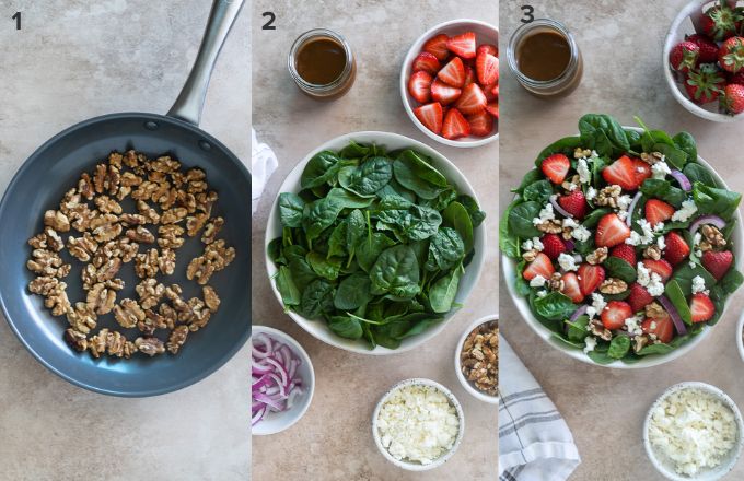 How to make spinach and strawberry salad