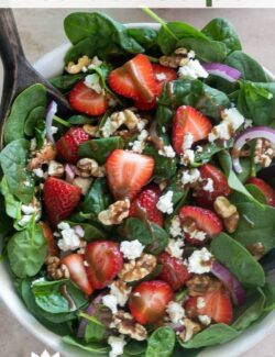 Strawberry Spinach Salad recipe long pin
