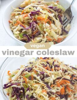 Vegan Vinegar Coleslaw short collage pin