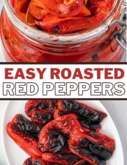 Easy roasted bell peppers long collage pin