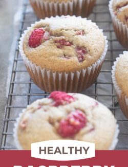 Healthy raspberry muffins long pin
