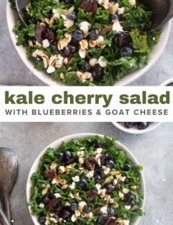 Kale cherry salad long collage pin