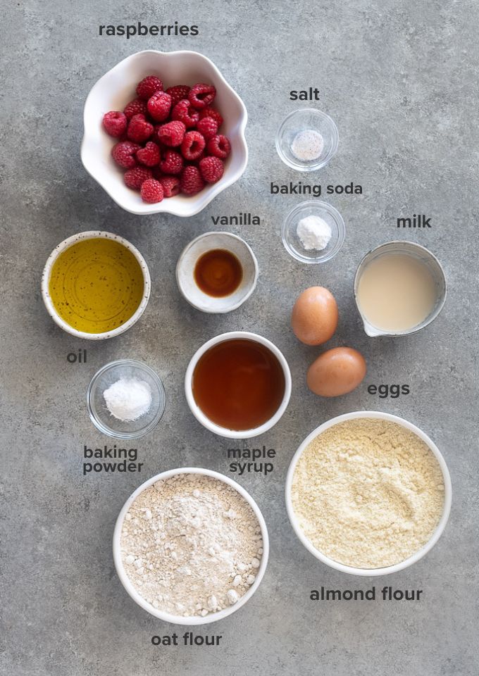 Raspberry muffin recipe ingredients