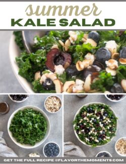 Summer Kale Salad short collage pin