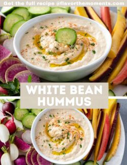 White bean hummus short collage pin