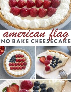 American Flag No Bake Cheesecake long collage pin