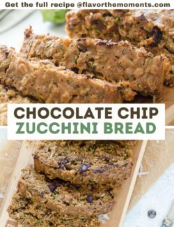 Chocolate Chip Zucchini Bread short collage pin