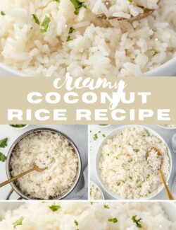 Creamy coconut rice recipe long pin