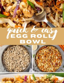Quick and easy egg roll bowl short collage pin