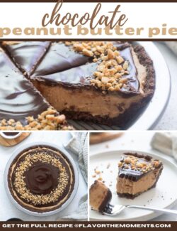 Chocolate peanut butter pie short collage pin