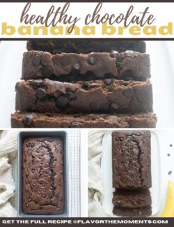 Healthy Chocolate Banana Bread short collage pin