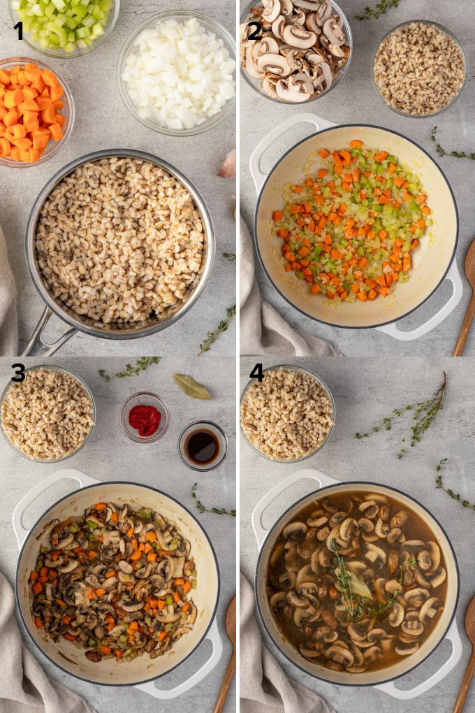 How to make mushroom barley soup