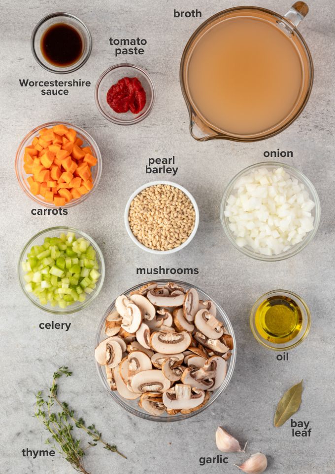 Mushroom barley soup recipe ingredients