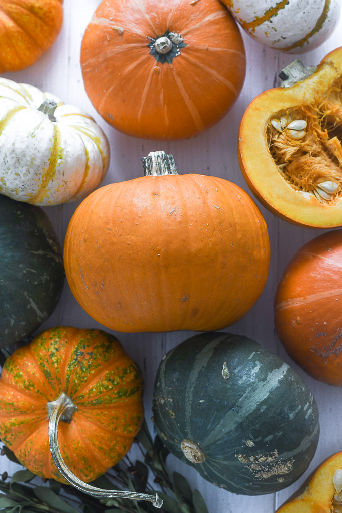 Fresh pumpkins for cooking and baking