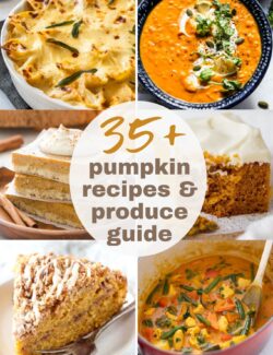 35 Pumpkin recipes and produce guide collage pin