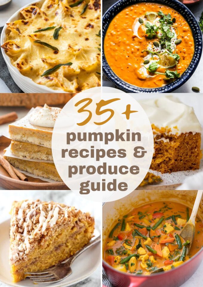 35 Pumpkin recipes and produce guide collage pin