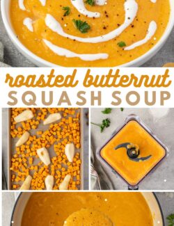 Roasted butternut squash soup long collage pin