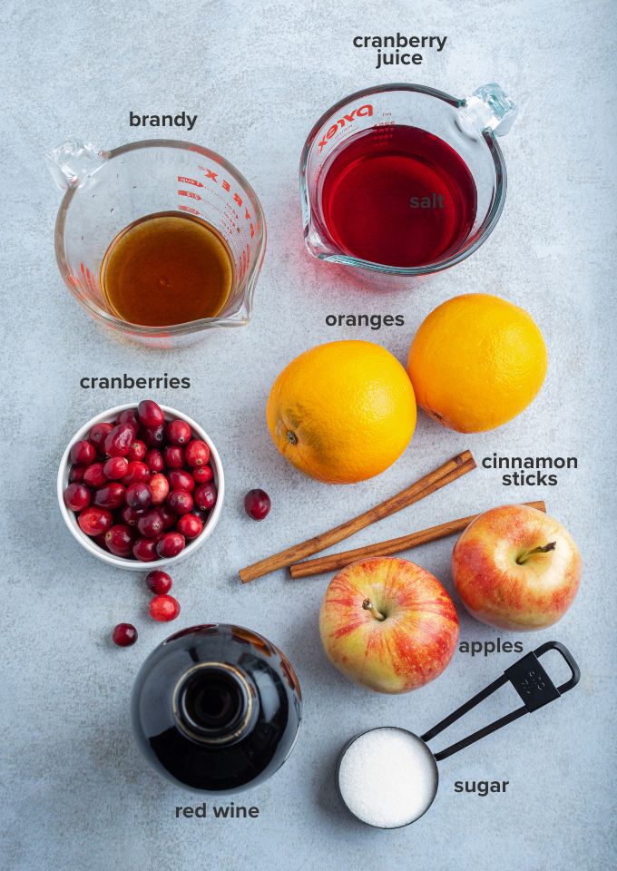Cranberry sangria ingredients