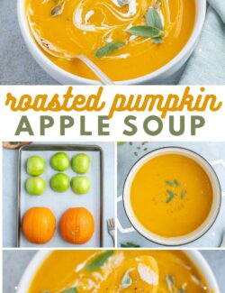 Roasted pumpkin apple soup long collage pin