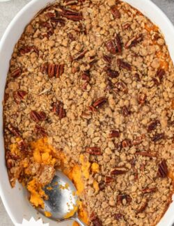 Sweet potato casserole with streusel topping long pin