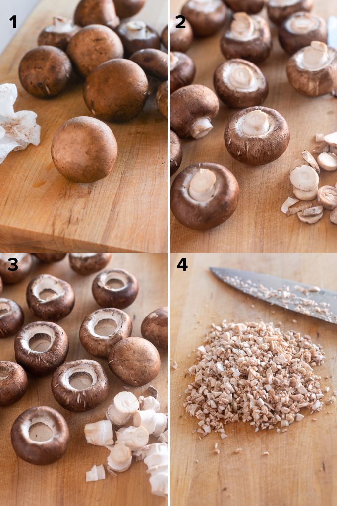 How to clean mushrooms and prep them for stuffed mushrooms