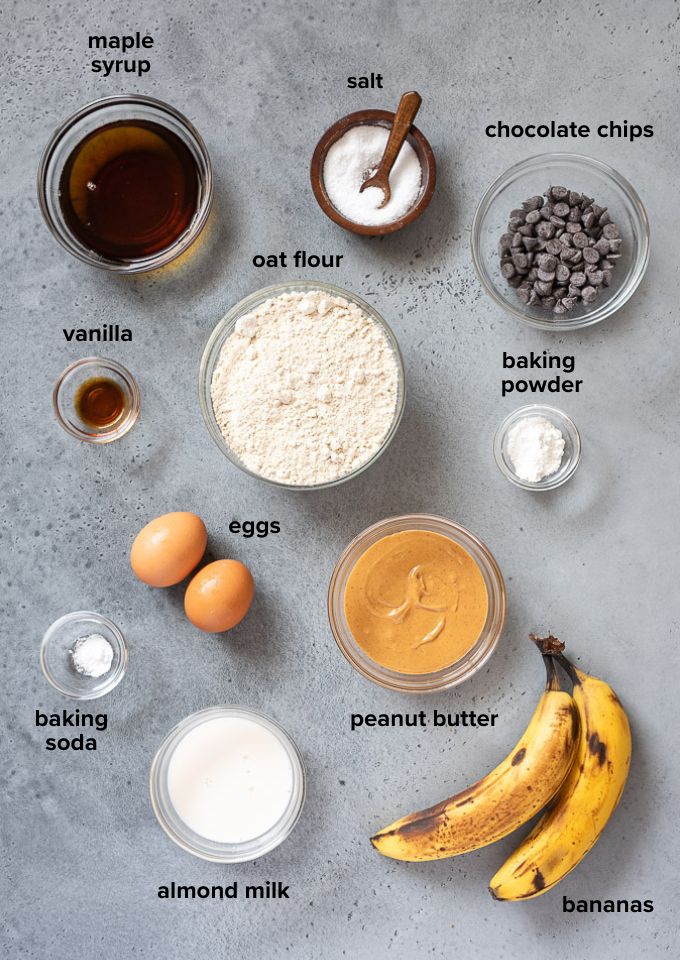 Peanut butter banana muffins recipe ingredients