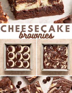 Cheesecake brownies long collage pin.