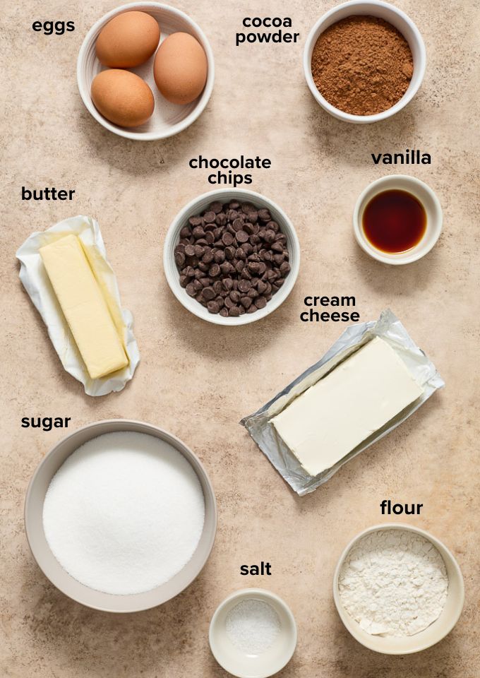 Cheesecake brownie recipe ingredients