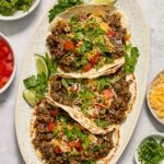 Ground beef tacos on a platter