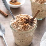 Spiced chai overnight oats in jars.