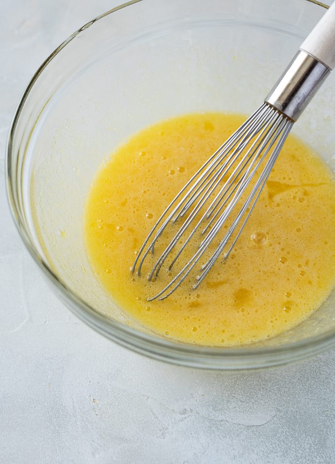 Whisk eggs and sugar for key lime bar filling.