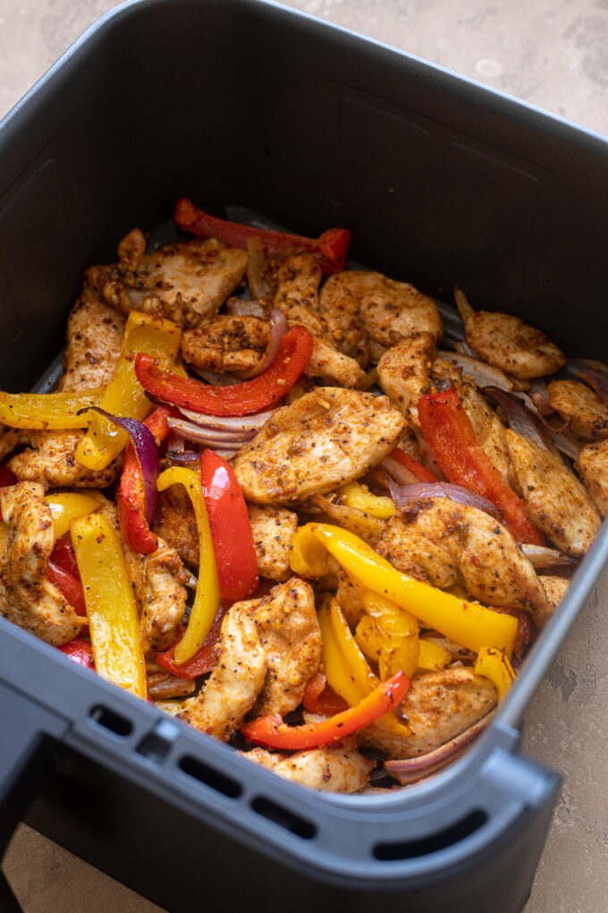 Chicken fajitas in air fryer.