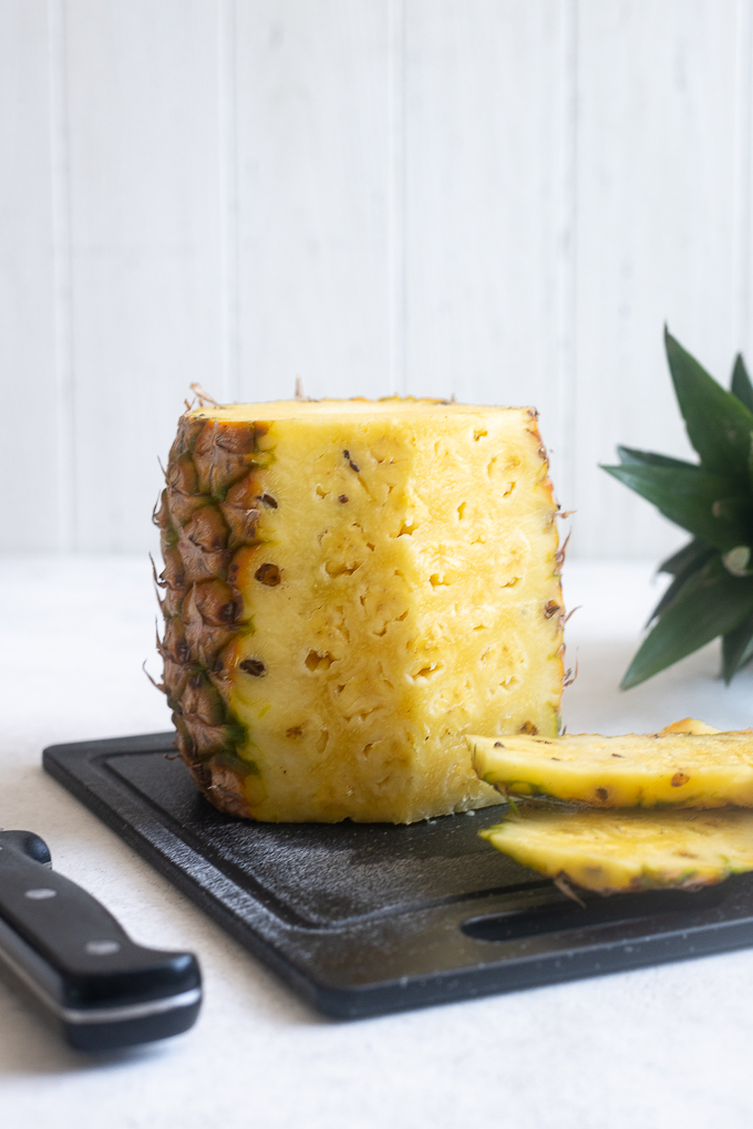 Peel cut from fresh pineapple.
