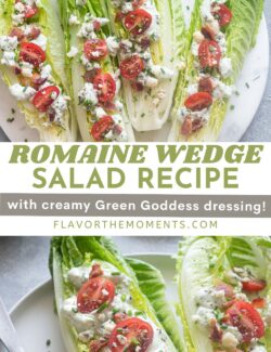 Romaine wedge salad with green goddess dressing long pin.