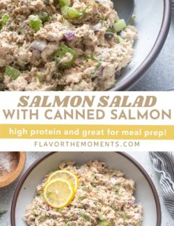 Salmon salad with canned salmon long pin.