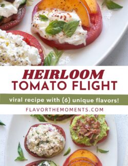 Heirloom tomato flight collage pin.