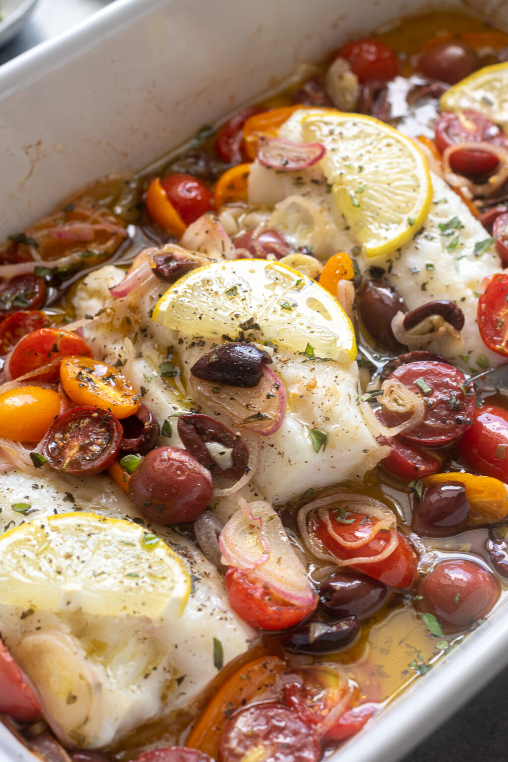 Mediterranean Baked Cod Recipe - Flavor the Moments