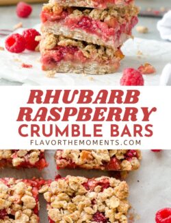 Rhubarb raspberry crumble bars long pin.