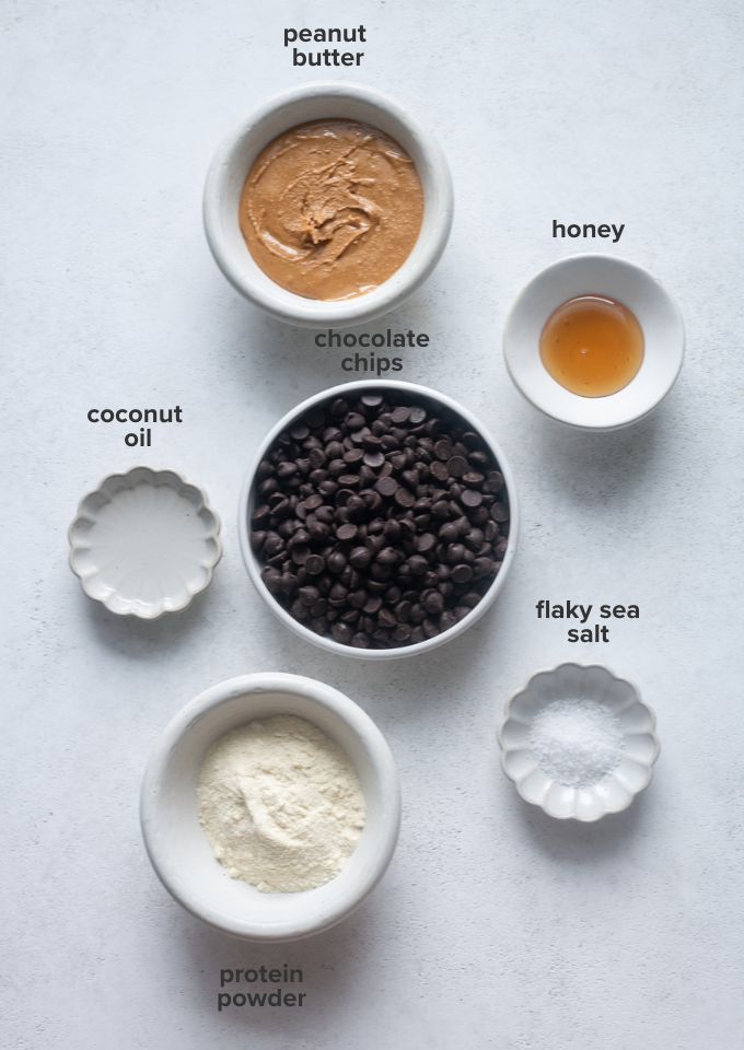 Protein peanut butter cups recipe ingredients.